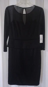 JM Studio By John Meyer Black Dress Sheer Sleeves New W Tags Size 6 - Picture 1 of 3