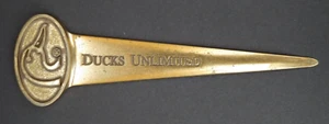 Vintage Nachlass Werbung Enten Unlimited Messing Brieföffner Original Patina - Bild 1 von 4