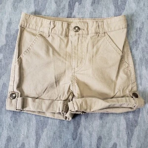 Carhartt Shorts Youth Girls 6 Brown Roll Tab Legs Workwear - Picture 1 of 12