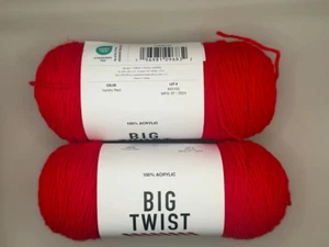 BIG TWIST Value Yarn Varsity Red 2 Pack - Free Priority Shipping in USA! - Picture 1 of 1