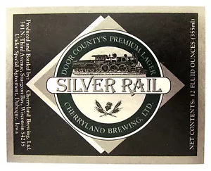 Etiqueta de cerveza Cherryland Brewing SILVER RAIL PREMIUM WI 12 oz - bajo acuerdo - Imagen 1 de 2