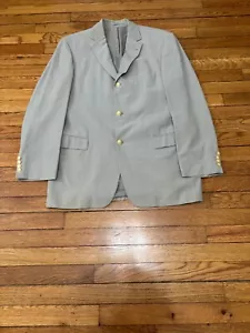 Hugo Boss Mens Blazer Sz 42R Gray Wool Solid Suit Jacket 3 Button Sport Coat - Picture 1 of 12