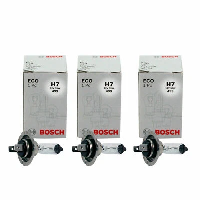 3X Geniune Single Bosch Eco H7 12V 55W 499 Headlight Bulb - Image 1 of 4