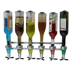 6Bottle Wall Mounted Liquor Drink Spirits Wine Dispenser Club Bar Home Open Wall - Picture 1 of 6