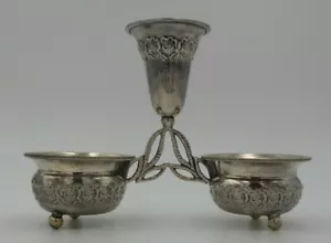 Gran Candelabro Vintage HAZORFIM Israel 800 Plata y Plato de Acondicionamiento - Judaica - Imagen 1 de 12