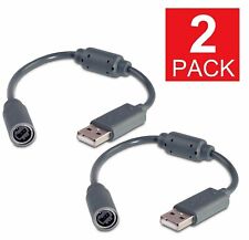 2x USB Breakaway Dongle Cable Cord Adapter For Xbox 360 PC Wired Controller