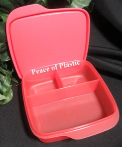 TUPPERWARE New Lunch-It Divided Bowl Bento Container Dish~CORAL RED - Picture 1 of 3