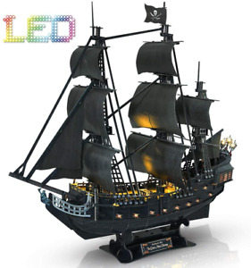 Puzzles 3D pour adultes dirigé pirate navire Queen Anne's Revenge grand modèle 27' artisanat