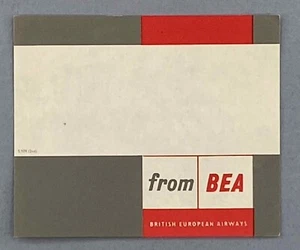 BEA BRITISH EUROPEAN AIRWAYS VINTAGE ORIGINAL AIRLINE LUGGAGE ADDRESS LABEL - Picture 1 of 2