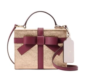 Kate Spade Otro Envoltorio Fiesta Oro Caja de Regalo Bandolera Bolso Vacaciones Nuevo con Etiquetas - Imagen 1 de 7