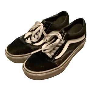 Vans Ward Womens Black White Canvas Low Top Casual Lace Up Shoes Size 7.5 - Picture 1 of 8