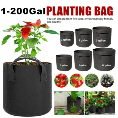 1 25-200 gallon Grow Bags plant tree pots fabric growing large garden Planting - Image 1 of 4