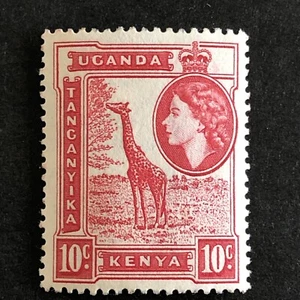 KENYA & UGANDA,TANZANIA-1954-10c STAMP-GIRAFFE-QUEEN ELIZABETH II -Sg EA 168-MLH - Picture 1 of 3