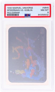 1990 Marvel Universe I Spider-Man Vs. Green Goblin Hologram #MH5 PSA 8 - Picture 1 of 2