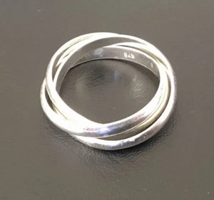 Sterling Silver 3 Interlocking Thick Russian Wedding Ring Band 5678 9 10 11.5 12 - Picture 1 of 2