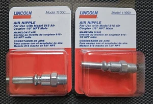 Pair of Lincoln 11660 Air Nipples 1/8" npt Male for Model 815 Air Coupler,NEW - Picture 1 of 4