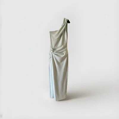 Light Blue Marciano One Shoulder Gown With Slit In The Front Leg  - Image 1 of 2