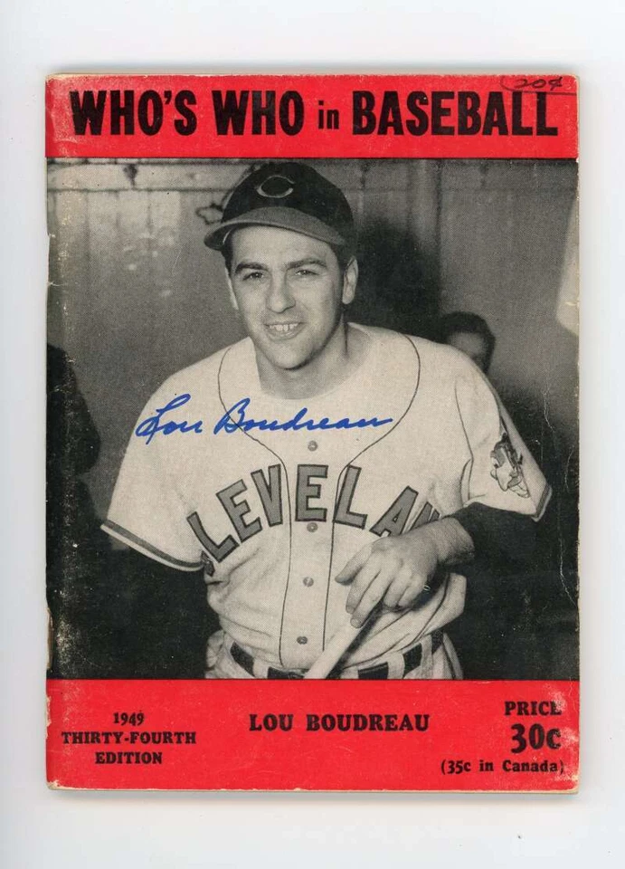 Lou Boudreau Autographed Signed Who's Who in Baseball 1949 Book JSA Authentic - Image 1 of 1