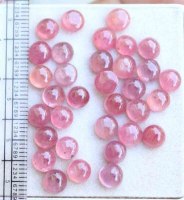 33.10 CT 6 MM NATURAL ROUND CABOCHON CUT BLOOD RED RUBY LOOSE GEMSTONE - Image 1 of 4