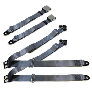 3 point Lap & Diagonal Seatbelt for Classic Car Set- GREY (2 OFF) - Picture 1 of 5