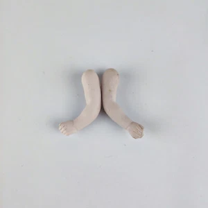 Antique porcelain dollhouse doll arms, elastic fixed, 1.81", marked "3", Germany - Picture 1 of 5