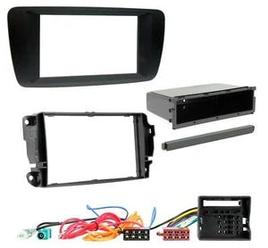 KIT ADAPTADOR DE TELAR DE CABLEADO ENVOLVENTE DOBLE DIN NEGRO PARA SEAT IBIZA - Imagen 1 de 1