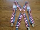 Husky Patriotic American Flag USA Red White Blue Elastic Work Suspenders 