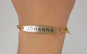EDLES ARMBAND JOHANNA VERGOLDET GOLD Name Armkette Geschenk - Picture 1 of 3