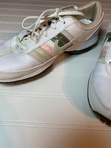 Zapatos de golf Nike Air Brassie para mujer blancos 8,5 cuero rosa verde rayas - Imagen 1 de 7