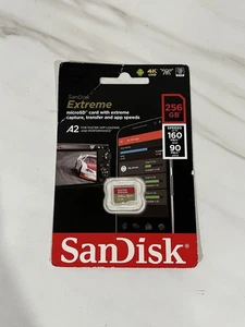 SanDisk Extreme 256GB microSDXC Card UHS-I U3 V30 190MBs SDSQXAV-256G-GN6MN - Picture 1 of 5