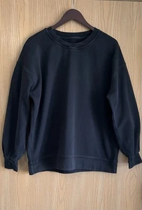 Lululemon | SZ 10-12 | Washed Black Perfectly Oversized Sweatshirt Crew Neck - Picture 1 of 7