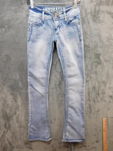 Hydraulic Jeans Damen 11/12 helle Waschung Skinny Stretch Denim bestickte Taschen - Bild 1 von 13