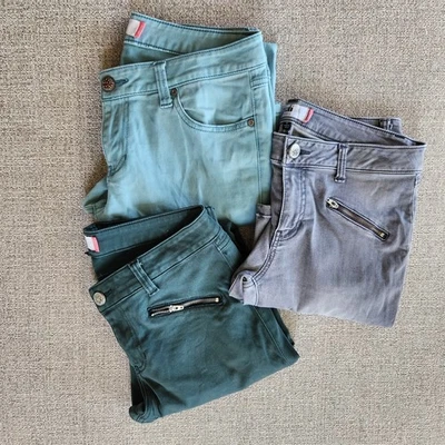 Cabi Skinny Jean Lot Womens Size 8 Green Teal Gray 3 Pair - Image 1 of 4