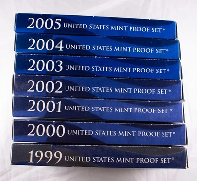 1999-2005 U.S. Mint Proof Sets Lot of 7 They all have COA's  - Image 1 of 4