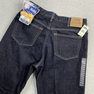 VINTAGE Y2K Deadstock Old Navy Jeans Mens 34x36 Baggy Fit Button Fly Dark Wash - Picture 1 of 13
