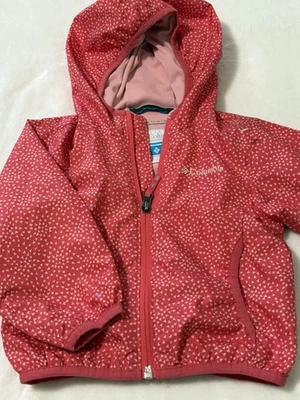 Columbia Hooded Girl’s Size 2T 2 Toddler Coral Girls Coat Rain Jacket - Image 1 of 2