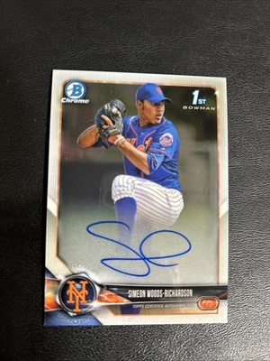 2018 Bowman Draft Chrome Draft Pick Autographs Simeon Woods Richardson RC Auto - Image 1 of 2