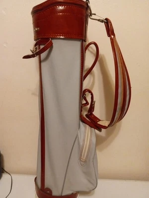 复古 Burton 皮革高尔夫包 – 红色和白色经典风格 3 路美丽  — 第 1/4 张图片