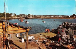 Postcard Maine Fishing Village 1960 Postmark Bayside - Picture 1 of 1