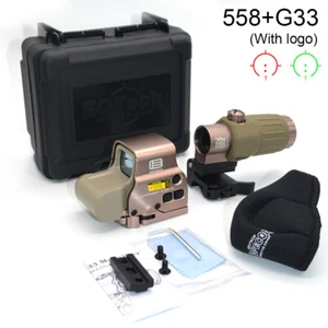 Airsoft HHS Holographic 558 Sight Red Green Dot Hunting Scope with G33 Magnifier - Picture 1 of 12