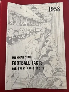 1958 MICHIGAN STATE FOOTBALL FACTS FOR PRESS, RADIO & TV RARE - Picture 1 of 2