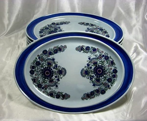 8 STÜCK GOEBEL CABANA MAZURKA BLAU FLORAL ABSTRAKT OVAL PLATTEN BAYERN W. GERMANY - Bild 1 von 5