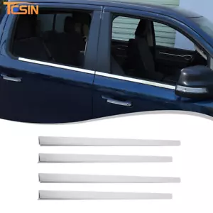 4x Tira de moldura de ventana de acero inoxidable para Dodge RAM 1500 2018+ accesorios cromados - Imagen 1 de 9