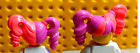 LEGO BAM Hair Big Ringlets Pink Purple Coral PIGTAILS Cotton Candy Color Bangs