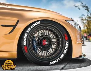 Tire Lettering MADE YA LOOK permanent Stickers 16"-22" Decal 1.25" 2per Tire - Picture 1 of 2