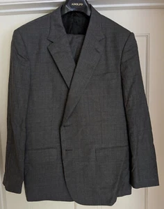 NWOT Lutwyche Savile Row Light Gray Check Full Canvas Suit Flat Front Pants US46 - Picture 1 of 15