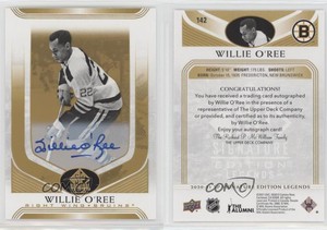 2020 SP Signature Edition Legends Gold Spectrum Foil Willie O'Ree #142 Auto HOF