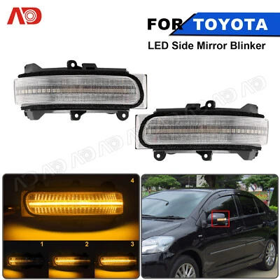Luces de señal de giro dinámicas LED espejo lateral para 06-11 Toyota Camry 08-12 Vios Foto 1 de 4
