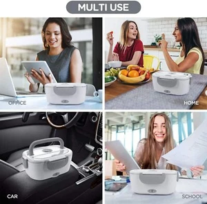 ✅ Fiambrera Electrica 2 in 1 per Coche Camión Trabajo Tupper Lunch TermoComida - Foto 1 di 16