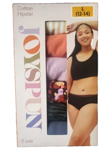 Joyspun Womens Cotton High Cut Bikini Underwear - M (8-10) - Multi Color 6 Pair - Picture 1 of 4